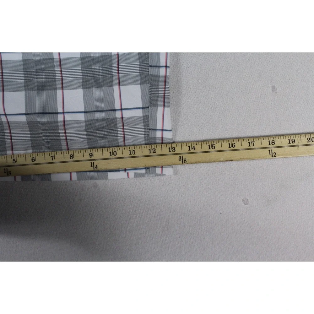Callaway Men Gray Chino Shorts Plaid Casual Elastic Waist Size 40